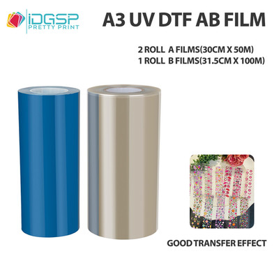 A3 UV DTF AB Film 12in×328ft for A3 UV DTF Sticker Printer