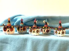 Set of 5 Pier 1 Day Of The Dead NWT Halloween Glitter Skull Pumpkin 3.5” RARE