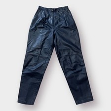 80s Lord  Taylor Dark Navy Leather Pants