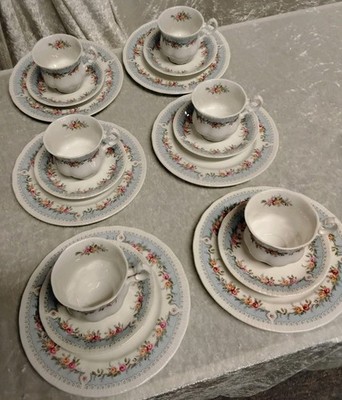 Paragon Bridesmaid Kaffeegedecke 6 Personen u. Milchkännchen Porzellan 19 Teile