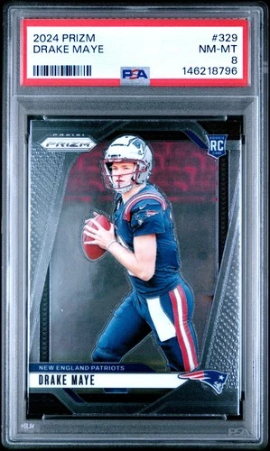 2024 PANINI PRIZM #329 DRAKE MAYE ROOKIE RC PSA 8