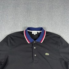 Camisa Polo LACOSTE Calce Ajustado Elastizada Mini Piqué Para Hombre XL Negra
