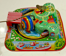 1114 - 1950's Yonezawa Toys Wind Up Tin Toy Mechanical Vacation Land Express 