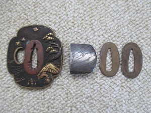 Sword tsuba, habaki and seppa