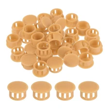 64Pcs 15mm Orange Nylon Plastic Round Locking Hole Plugs Insert End Caps