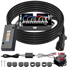 15 FT 7 Way Trailer Cord and 7 Gang Junction Box Kit with 12 V 15 FT KIT