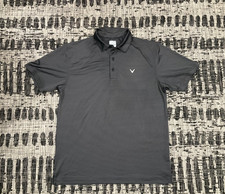 Callaway Men's Performance Golf Polo - Medium - Black  Gray Striped - Excellent