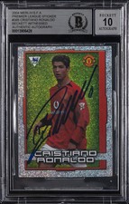2004 MERLIN'S FA PREMIER LEAGUE STICKERS CRISTIANO RONALDO BGS AUTHENTIC AUTO 10