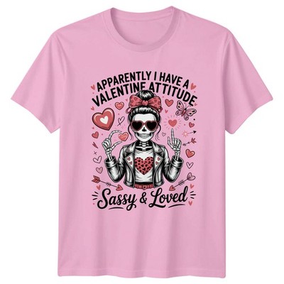 Anscheinend habe ich einen Valentinstag Damen T-Shirt Skelett Messy Bun Valentinstag