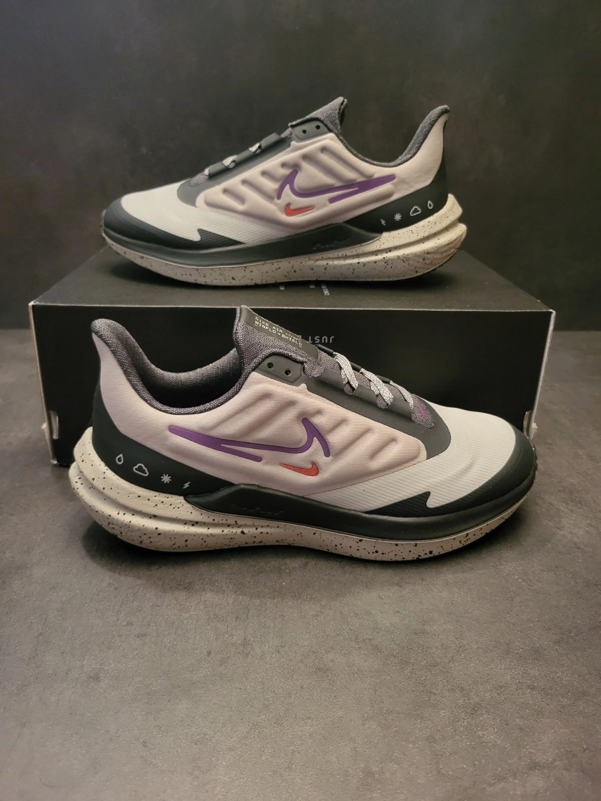 Nike Air Winflo 9 Shield Cobblestone Purple Grey Unisex Size : 38.5 ? ?