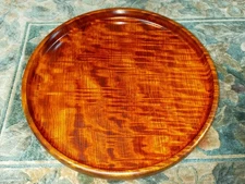 Wooden tray oak tiger grain hollowed out antique antique toy Tochigi wood