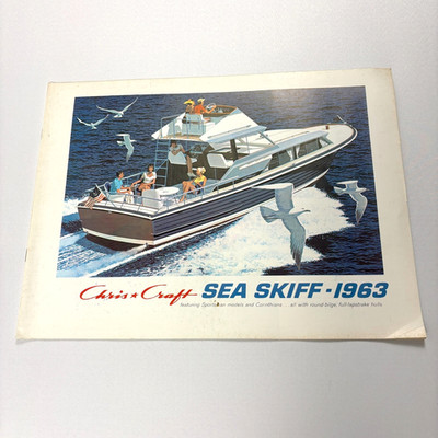 Vintage Chris Craft Boats 1963 Sea Skiff Advertising Brochure / Pamphlet 60s