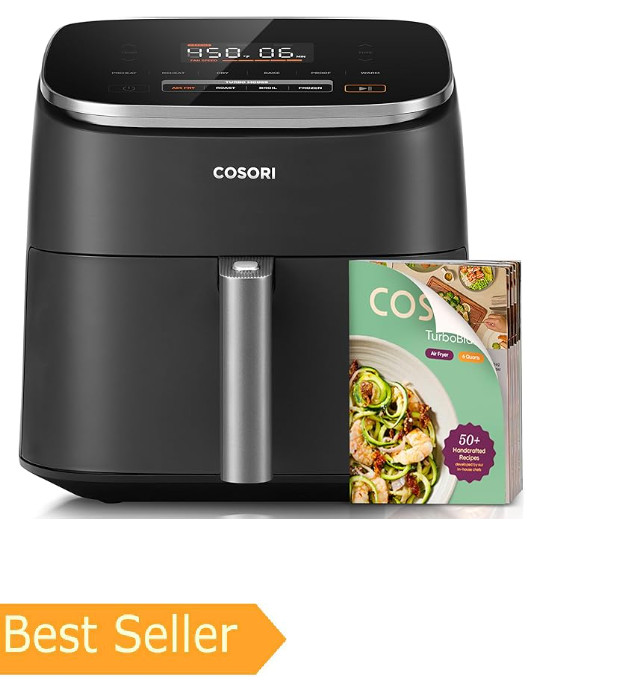 Cosori 9-in-1 TurboBlaze Air Fryer 6 Qt, Premium Ceramic Coating, 90&deg;&ndash;450&deg;F