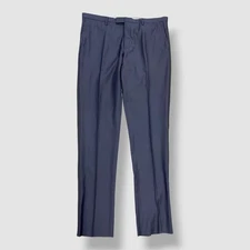 Boglioli Men's Blue Wool Flat-Front Tuxedo Suit Separate Pants Size 56