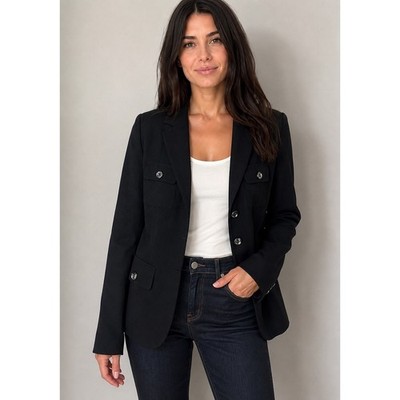 AK Anne Klein Blazer Black Women s Sz 6 Business Casual Office NEW