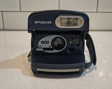 Polaroid 600 One Step Express - BLUE - Instant Film Flash TESTED Camera