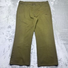 VTG Sears Roebucks Perma-Prest Olive Green Pants Mens Western Casual Sz 38"