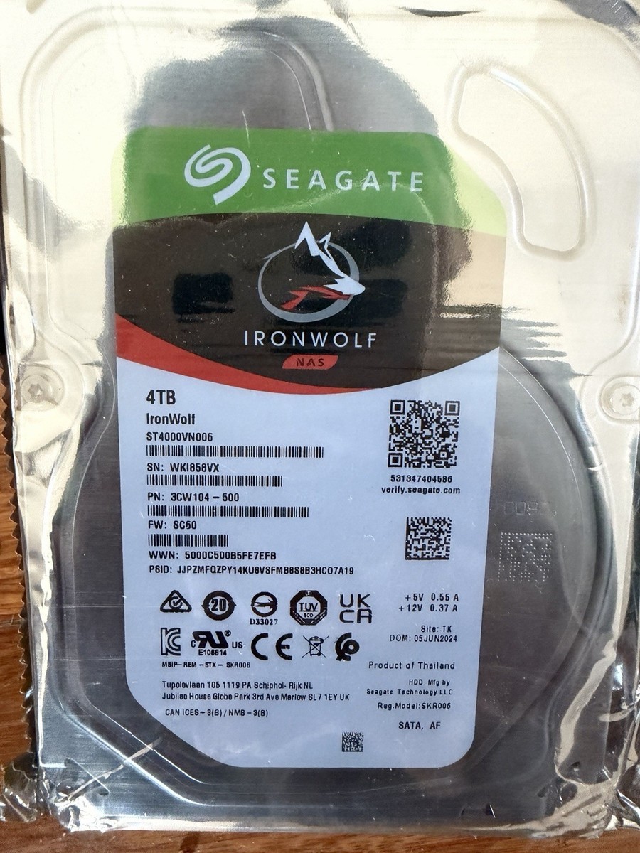 Seagate IronWolf NAS 3.5 4TB ST4000VN006 7200RPM SATA 763649090985