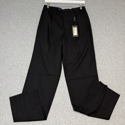 New! MESSORI Italy Made EU SIZE 46 Fits 30  waist ~ Black Wool Suit Pants