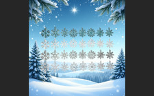 SNOWFLAKE ORNAMENTS x32 Reflective Colors 3D print Christmas Holiday Decorations