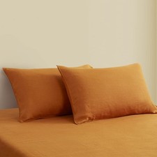 100 Linen Pillowcases 20x40 Inches Pillow Cases Pack of 2 with Envelope Cl...