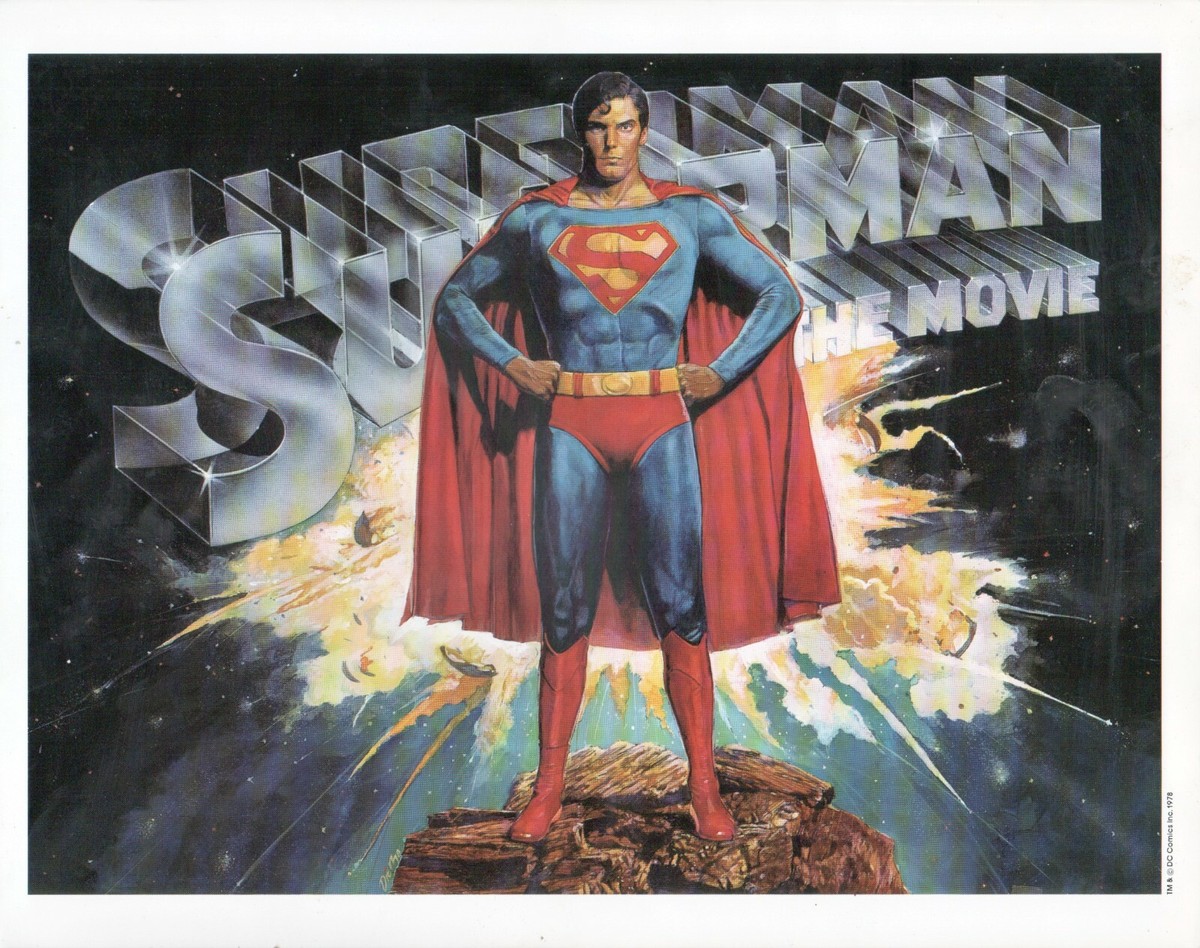 Painted SUPERMAN MOVIE LOBBY CARD 1978 - Superman Title Card w