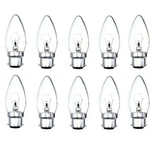 E14 B22 Candle Light Bulbs 40W 60W Clear Dimmable 10 PACK SES Bayonet UK SELLER - Image 4 of 4