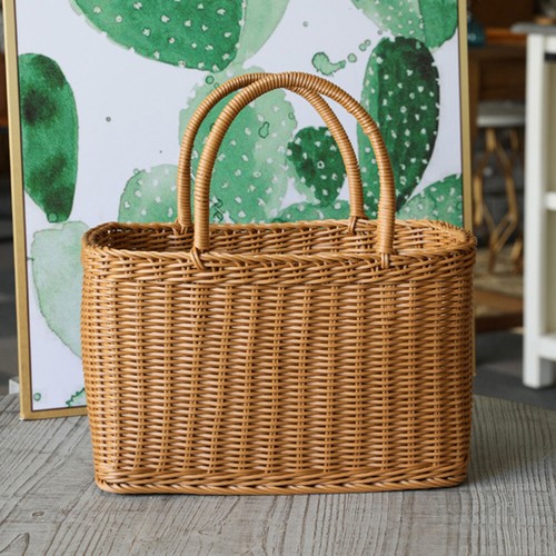 UPKOCH Einkaufskorb Aus Rattan Körbchen Für Blume Produktbild-Vorschau 8