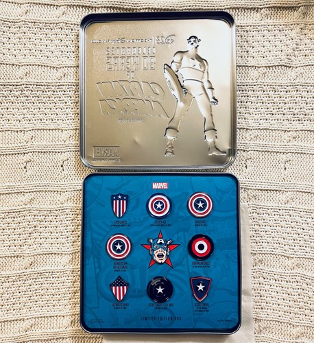 Marvel CAPTAIN AMERICA D23 Disney Pin Set Limited Edition of 800 Shield SOLD OUT - Picture 6 of 10