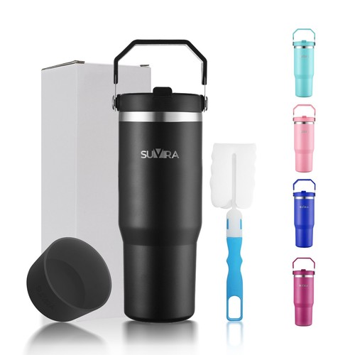 SUVIRA 20/30 Oz Stainless Steel Double Wall Vacuum Insulate Tumbler, Coffee Mug. - Foto 9 di 23