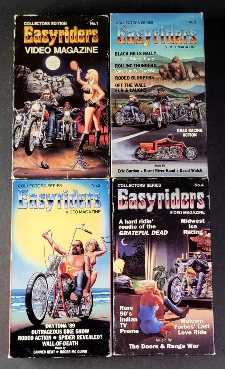 Lot of 4 Easyriders Video Magazine (VHS, 1988-1990) No. 1, 2, 3, 4