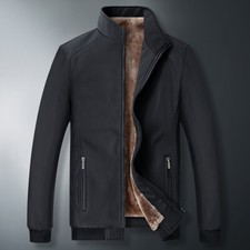 Men Fleece Lined Jackets Coat Full Zipper Inner Pocket Bodywarmer Thicken Winter