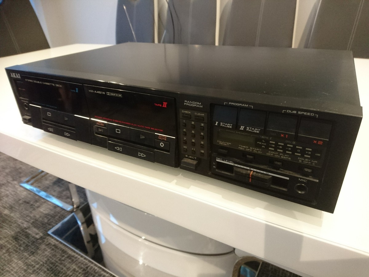 RARE 1986 AKAI HX-A451W Double Cassette Deck Separate HX A451W See