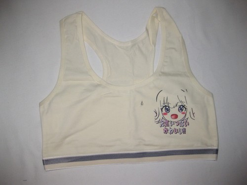 Shein girls 11-12yrs 3pk anime graphic bralettes black/cream/white nip kawaii - Picture 4 of 7