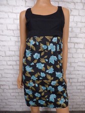 Ann Taylor Loft Black Blue Floral Empire Waist Dress 0 NEW A458