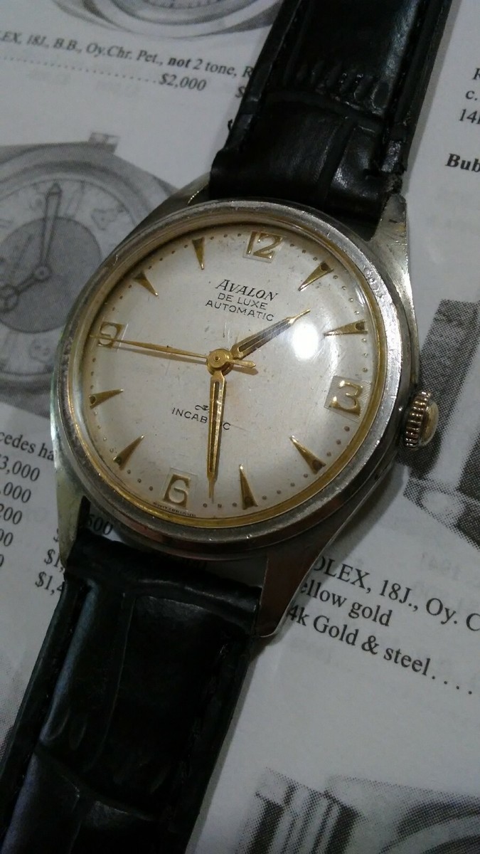 1950'S MENS AVALON DE LUXE AUTOMATIC 17 JEWELS SWISS MADE INCABLOC
