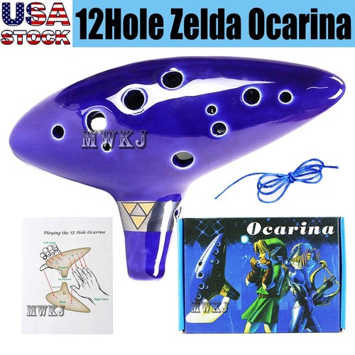 Legend of Zelda 12Hole Ocarina of Time Ceramic Alto C Flute Good Instrument Gift - Picture 1 of 12