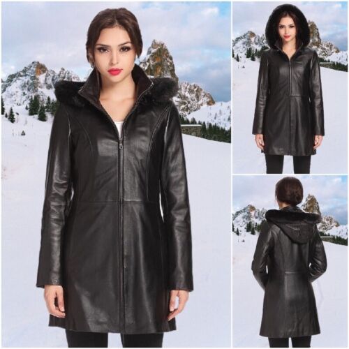 Vintage Covington Women's Size S(6-8) Insulated Leather Jacket Hooded 2in1 Parka