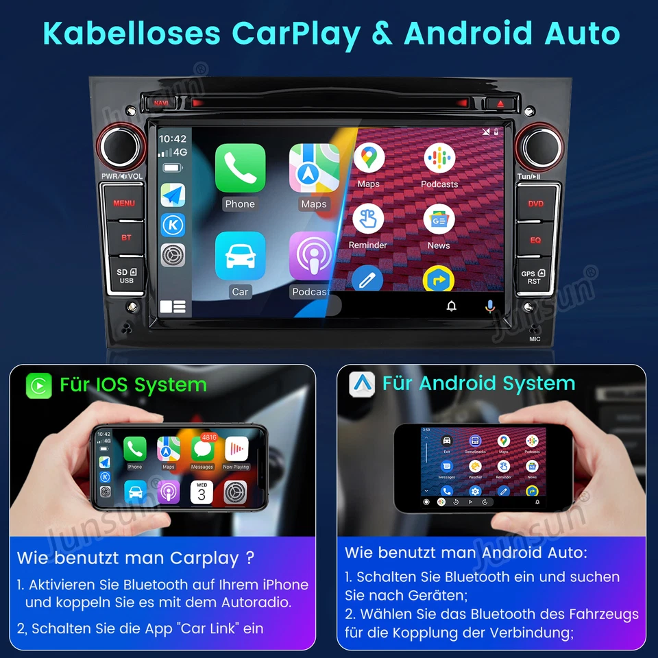 CD DVD 4+64G DAB+Für Opel Astra H Corsa C D Vectra Autoradio Android 13 Carplay - Bild 4 von 4