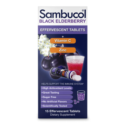 Sambucol Black Elderberry Effervescent Drink Tablets- 15 Count