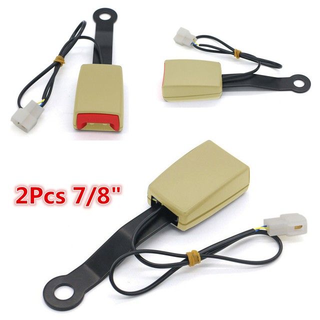 2x Beige 7/8" Car Safety Seat Belt Buckle Socket Plug Connector W
