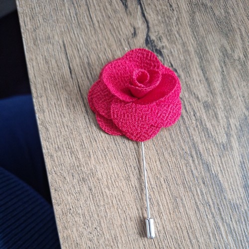 FLOWER LAPEL PIN Handmade Accessory Wedding Brooch Coat Head Jacket Suit Gift - Picture 2 of 2