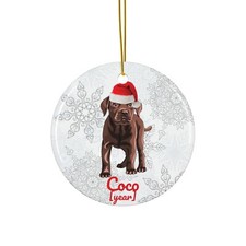 Labrador Christmas Ornament Gift Black Yellow Chocolate Lab Mom Dad Tree Hanger