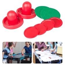 2x Mini Air Hockey Pucks & 4-Slider Paddle Home Table Game Replacement Accessory