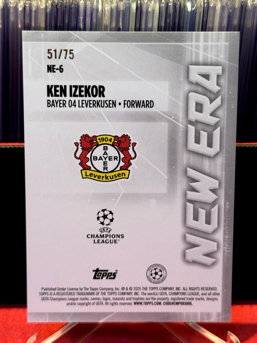 2024-25 TOPPS UCC FLAGSHIP LEVERKUSEN NEW ERA KEN IZEKOR RC 51/75