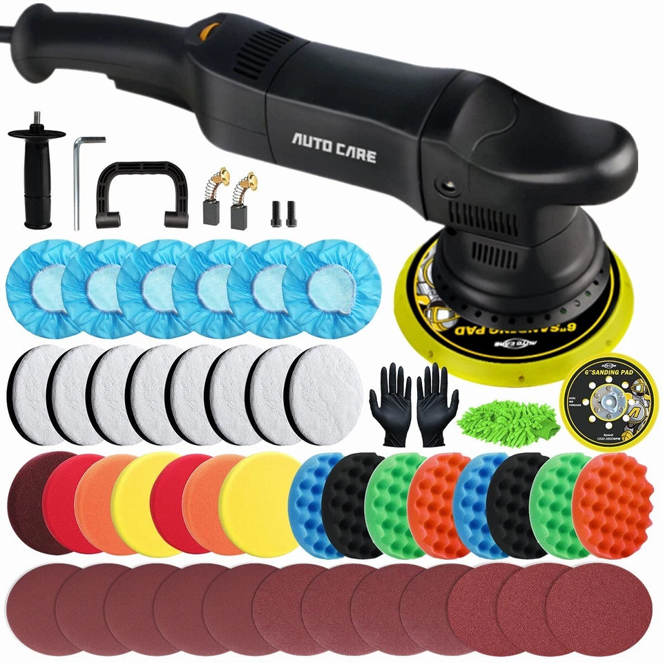 Dual Action Car Polisher Buffer Sander 700W 150mm Polishing Machine Buffing Pads