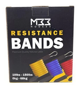 Mode33 Bandes de résistance Tubes 150lbs Latex 5 Niveaux Exercice Fitness à la maison Santé