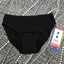 NWT Thinx Tween  Teen Period Underwear Bikini Super Absorbency Black 15/16 Yrs