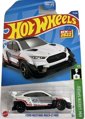2022 HOT WHEELS D CASE FORD MUSTANG MACH-E 1400 HW GREEN SPEED 1/5