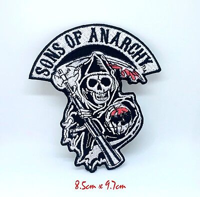 Sons of Anarchy Skull Biker Jacket Iron on Sew on Embroidered Patch #1329